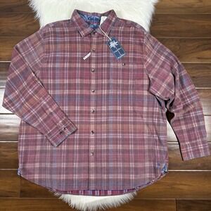 Tommy Bahama Men's Size‎ XXL Claret Plaid Coastline Cord Harbor Button Up Shirt